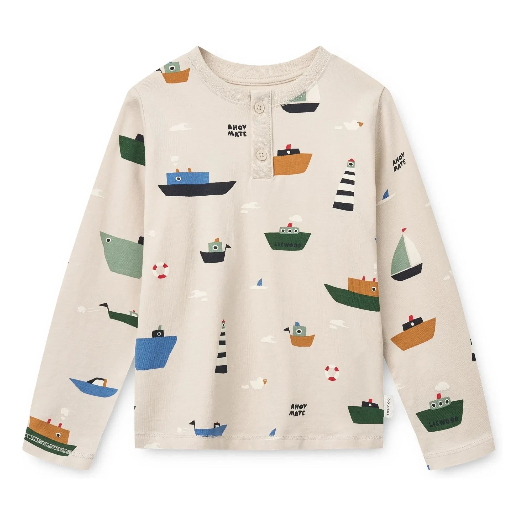 Liewood - Pijama de algodón orgánico Wilhelm Bateaux | Crudo
