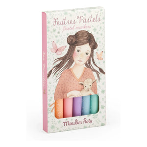 Moulin Roty - Les Rosalies rotuladores pastel - Caja de 6
