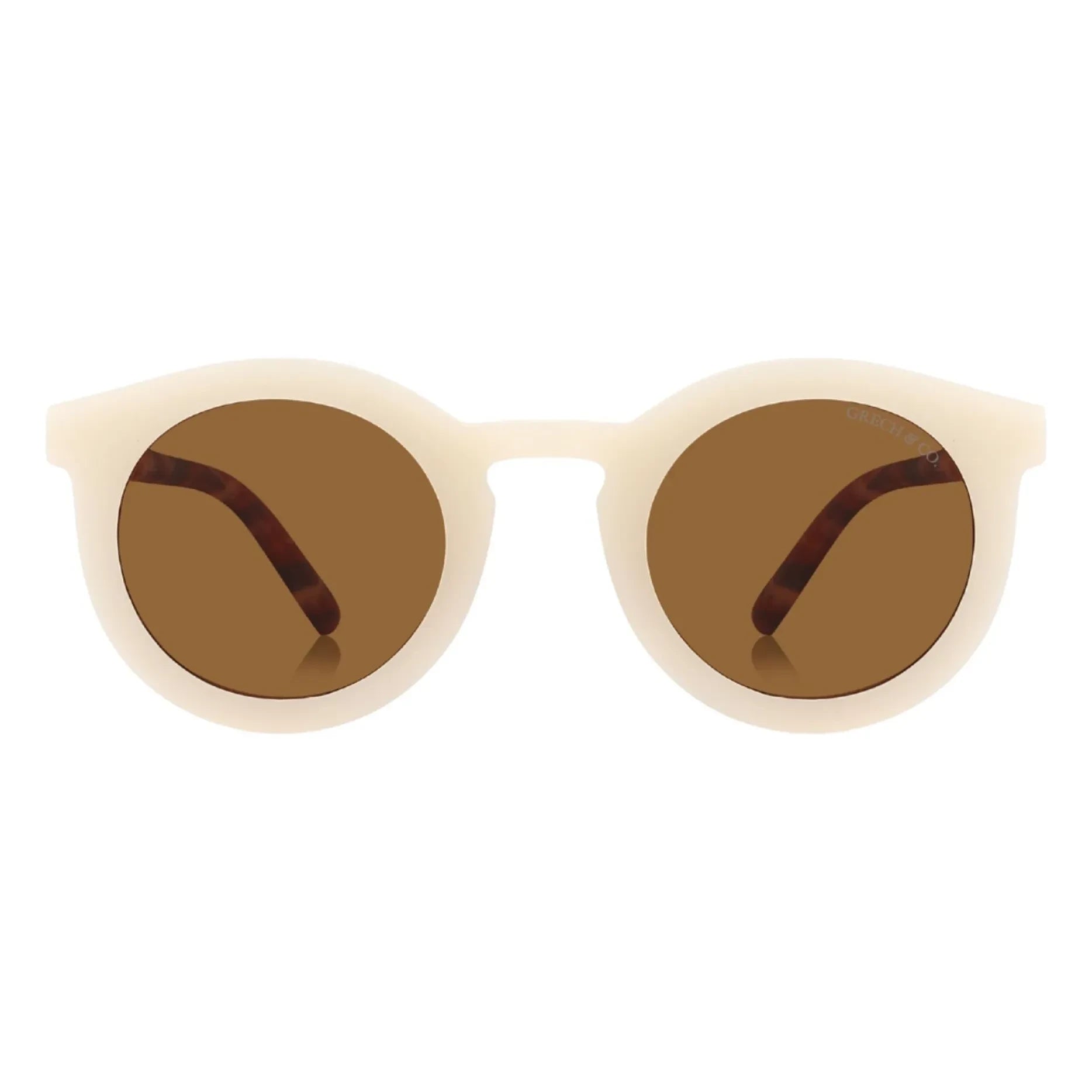 Grech & Co - Gafas de sol clásicas con patillas polarizadas, abalorios y fibras orgánicas | Crudo