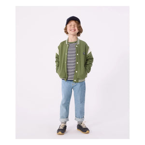 Petit Bateau - Chaqueta ancha de felpa | Verde oliva