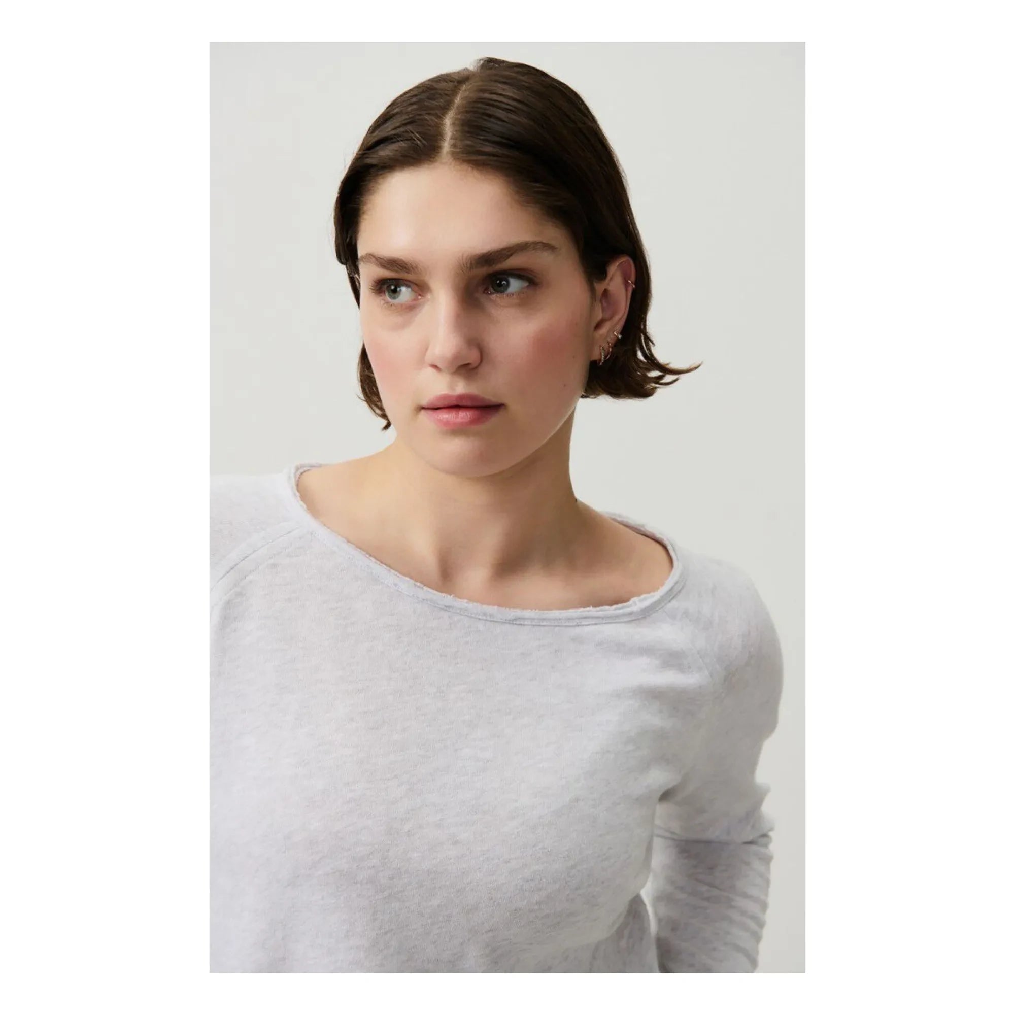 American Vintage - Camiseta de manga larga con cuello barco Sonoma | Gris ceniza claro
