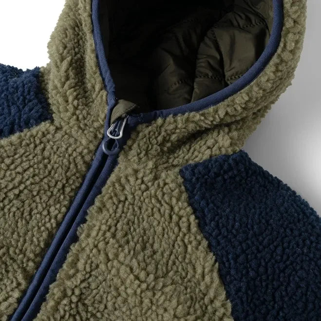 Liewood - Jackson Chaqueta reversible estilo sherpa fabricada con fibras recicladas | Caqui
