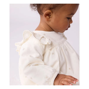 Petit Bateau - Vestido de volantes con estrellas | Crudo