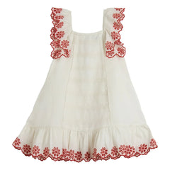 Stella McCartney Kids - Vestido bordado | Marfil