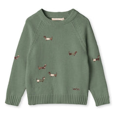 Fliink - Sudadera de algodón orgánico Mahdi Dogs | Verde Agua