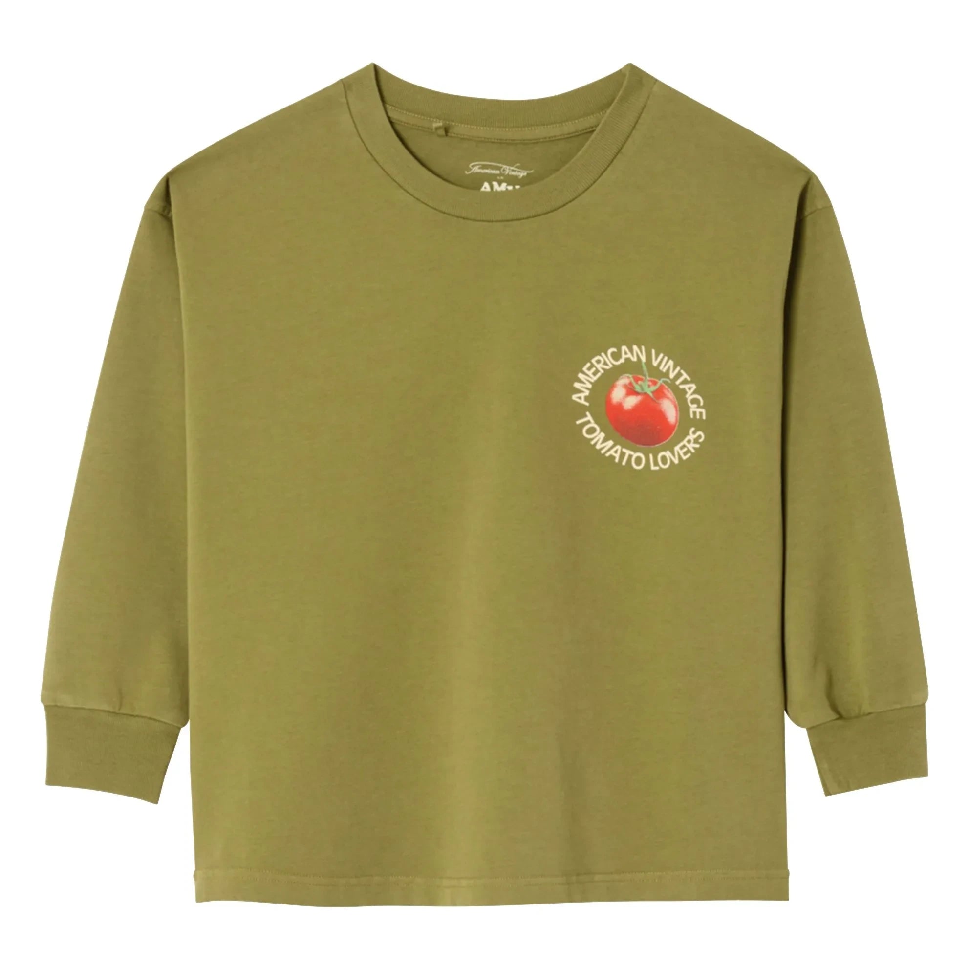 American Vintage - Camiseta de manga larga Fizvallay Tomato Lovers | Caqui claro