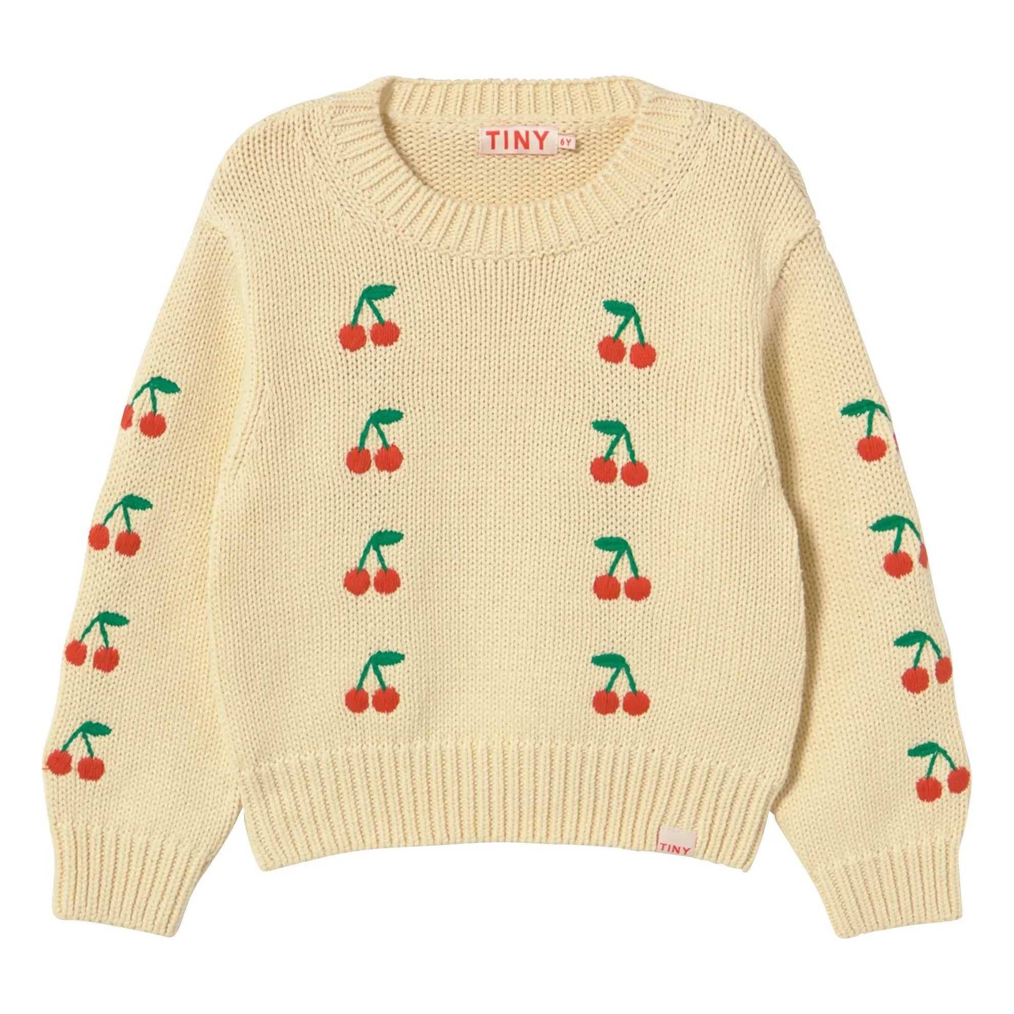 Tinycottons - Jersey Cereza | Amarillo pálido