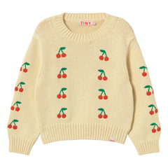 Tinycottons - Jersey Cereza | Amarillo pálido