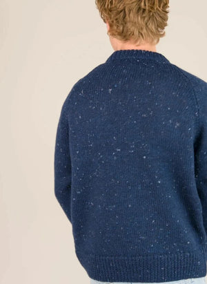 Origin Knitwear - Suéter de Lana Gruesa Raglan | Azul Oscuro