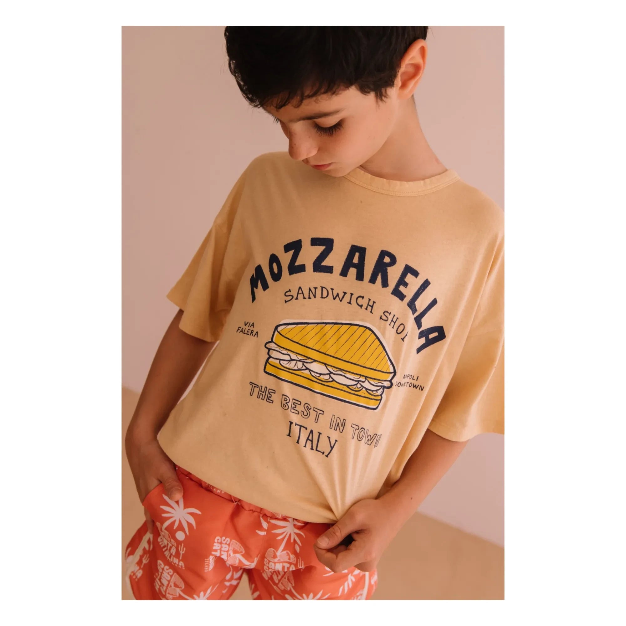 We Are Kids - Camiseta de algodón orgánico Dylan Mozzarella | Beige