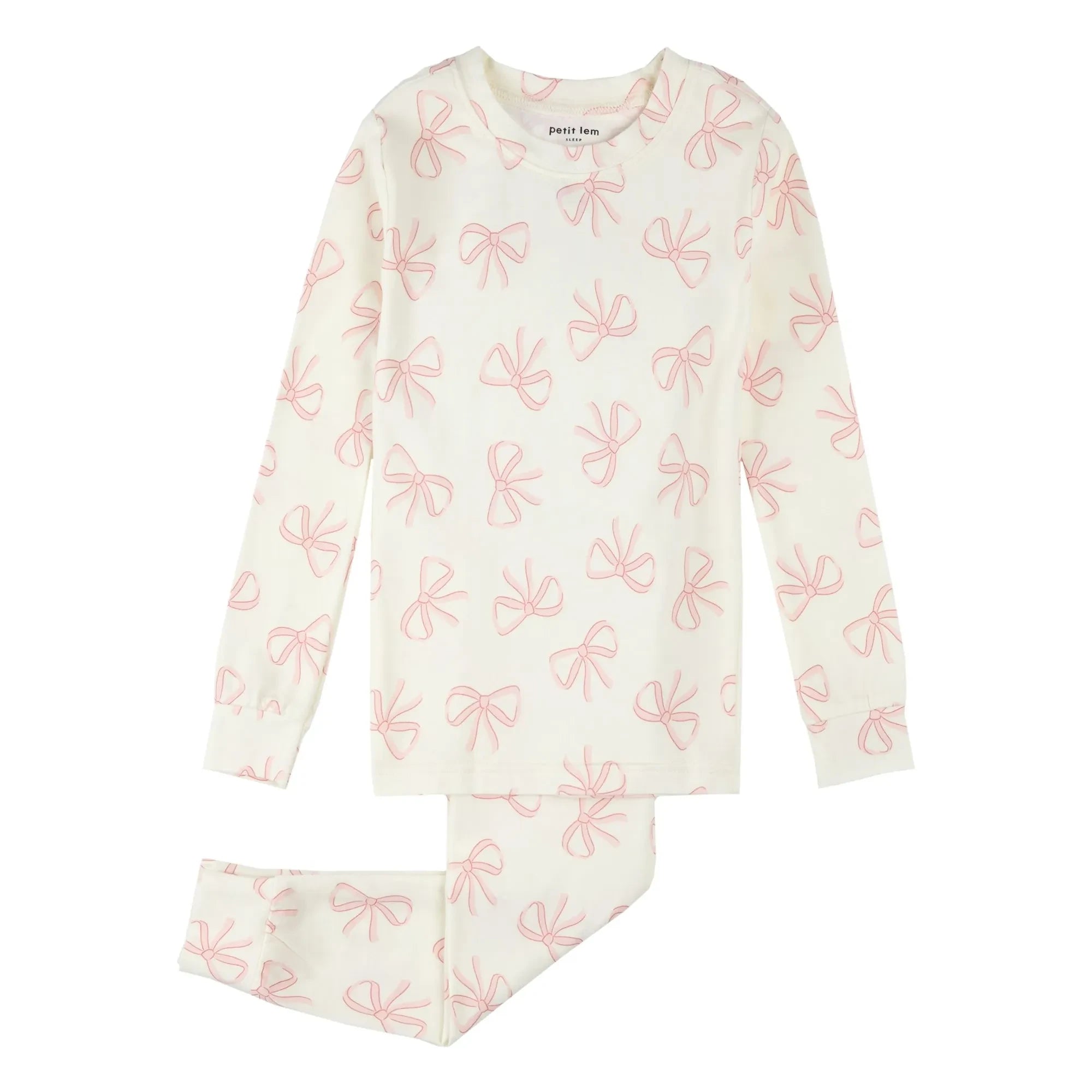 Petit Lem - Pijama anudado de algodón orgánico y modal | Beige