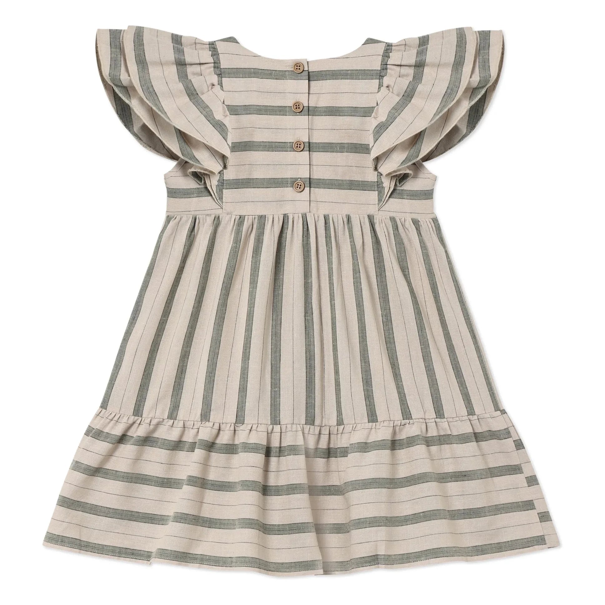 Fliink - Vestido de lino a rayas Vira | Crudo