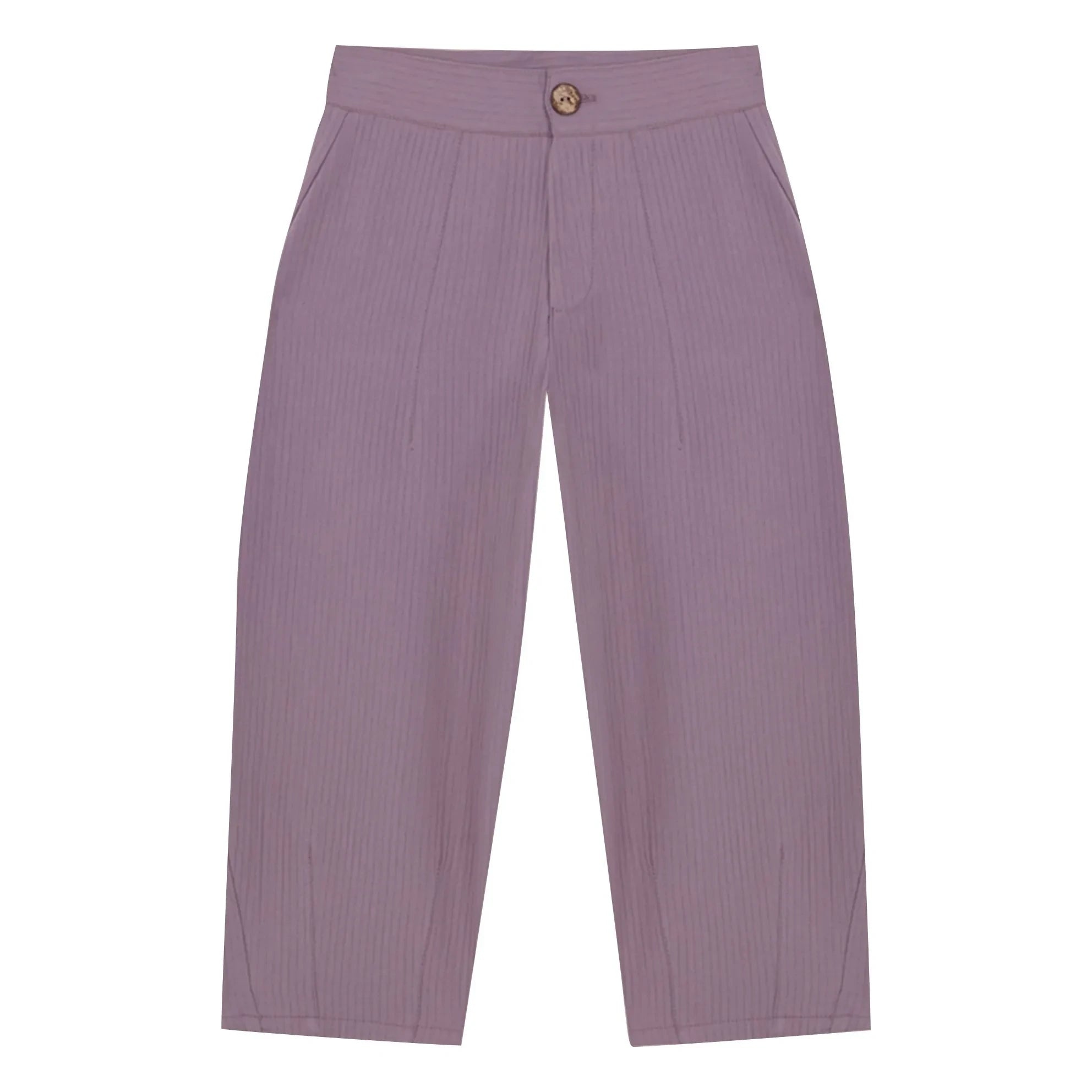 birinit - Pantalón de Gasa de Algodón Orgánico Antiguo de Corte Ancho | Visón