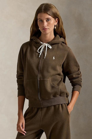 Sudadera con capucha y cremallera de algodón para mujer Polo Ralph Lauren