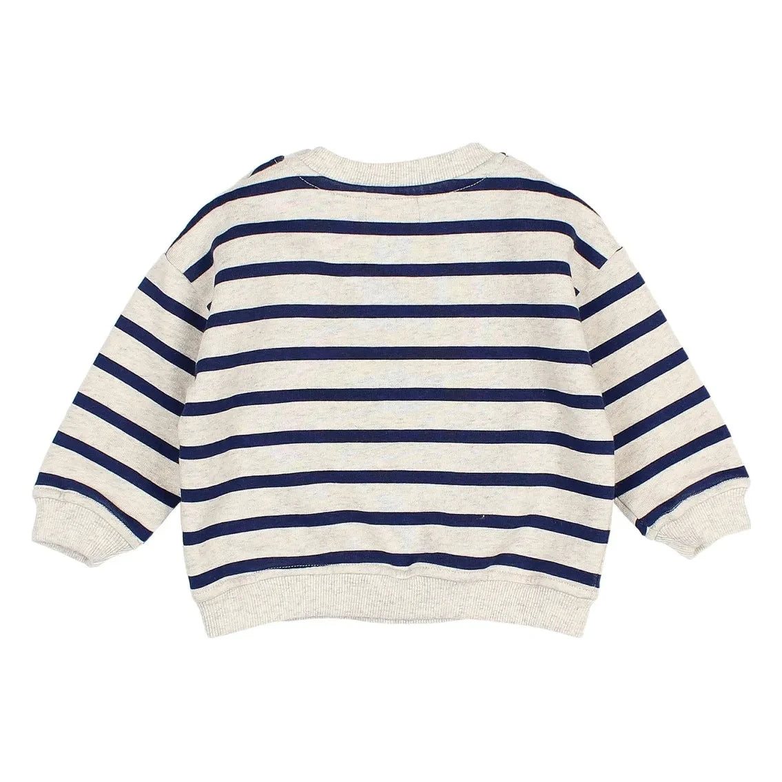 Búho - Sudadera de algodón orgánico a rayas de marinero | Azul marino