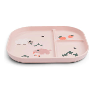 Done by deer - Plato con compartimentos Tiny Farm | Rosa