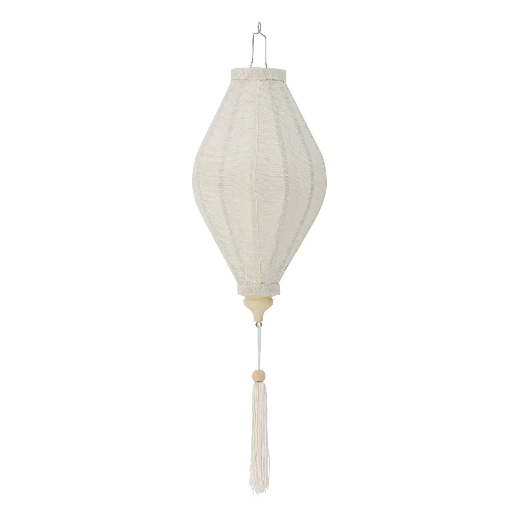 Bloomingville - Lámpara colgante decorativa de tela Pomp | Blanca