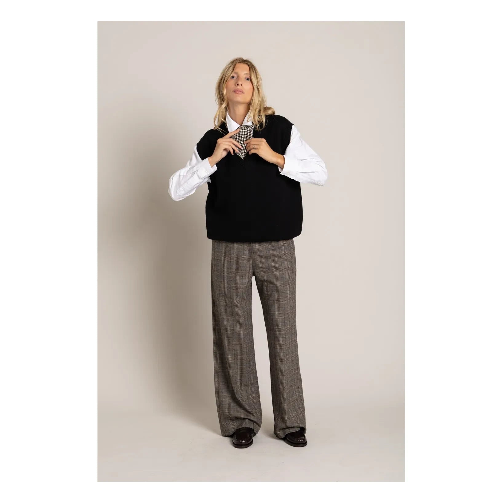 Smallable Woman - Quinn Prince of Wales Yünlü Jogger | Kahverengi