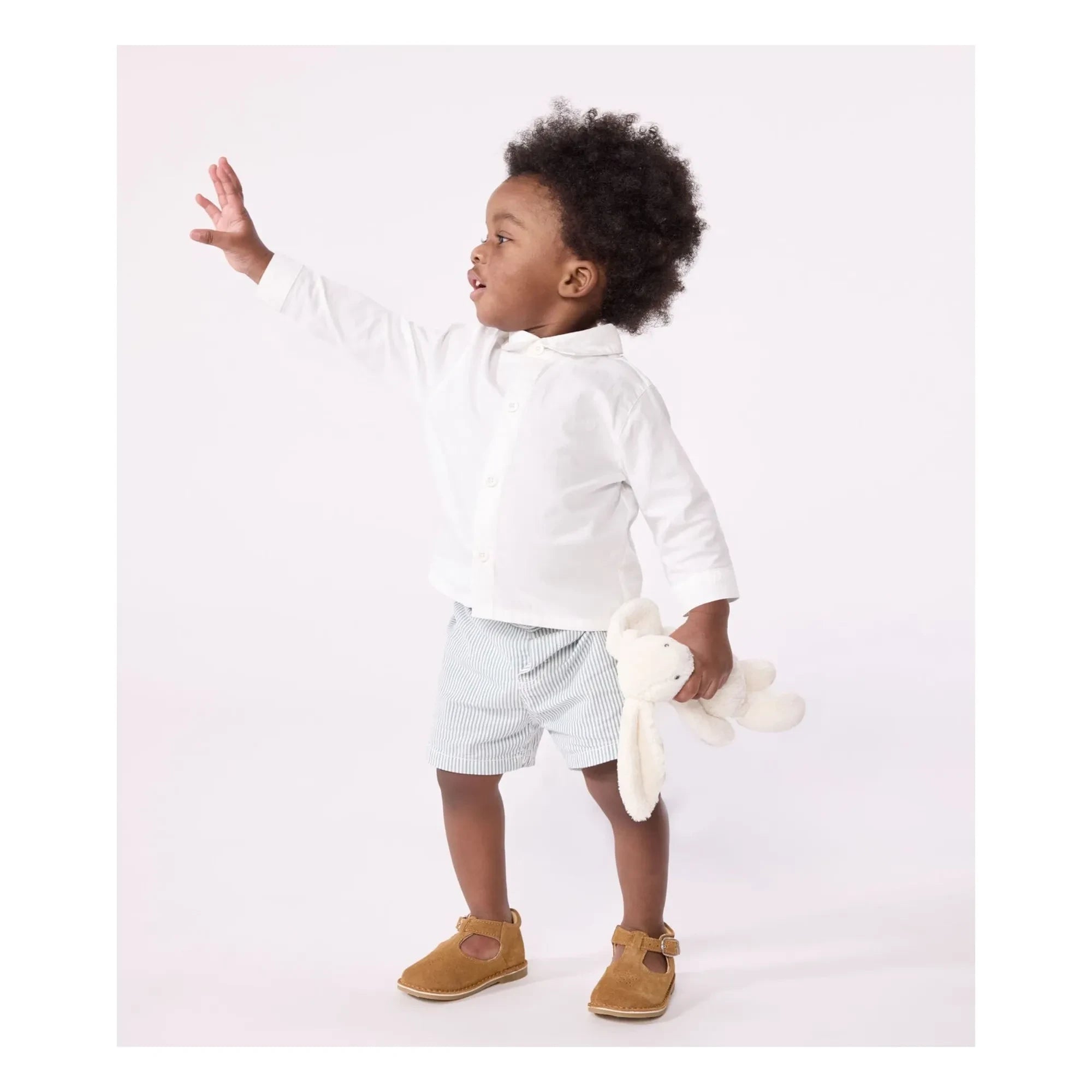 Petit Bateau - Camisa de Algodón Orgánico para Bautizo | Blanco