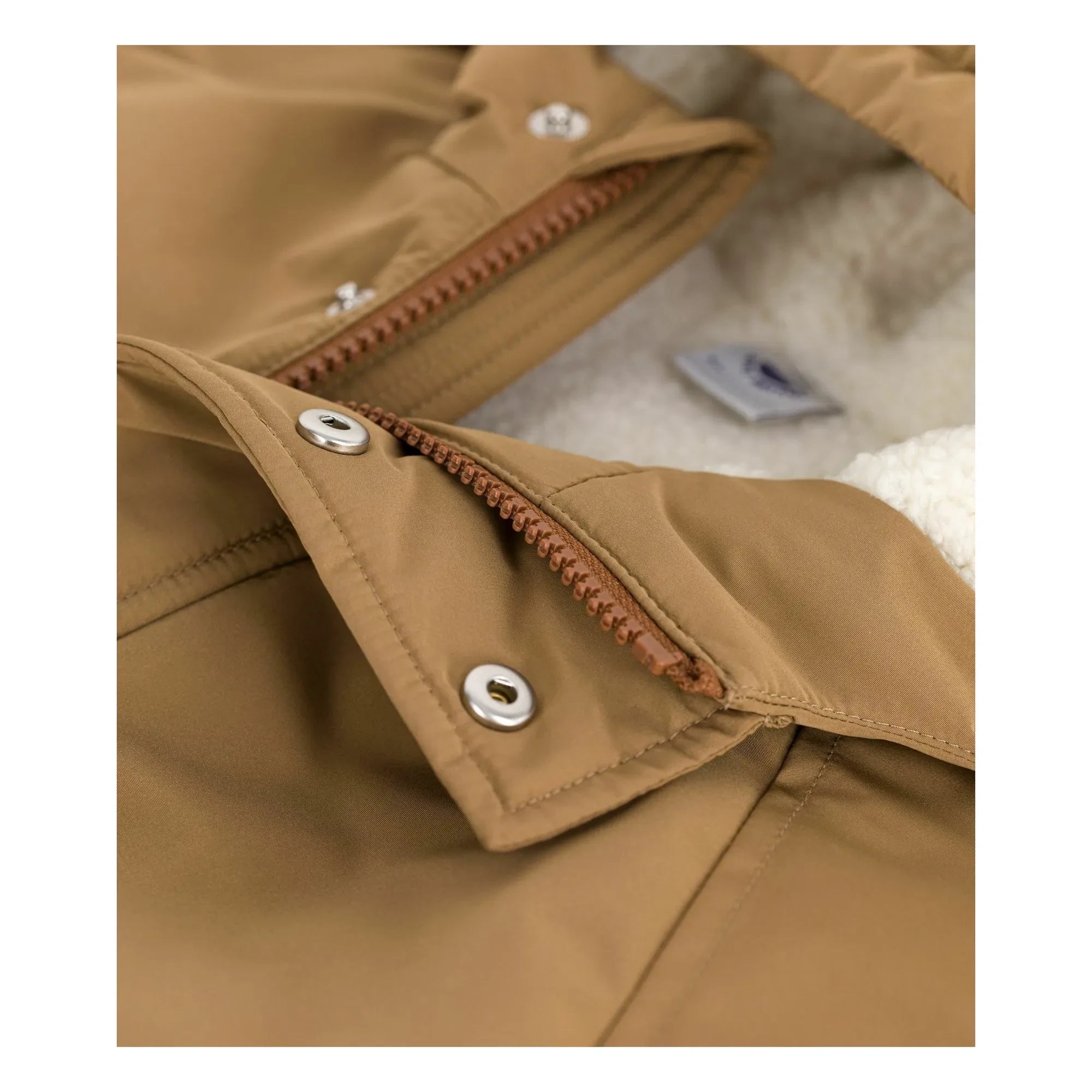 Petit Bateau - Parka larga lisa | Marrón