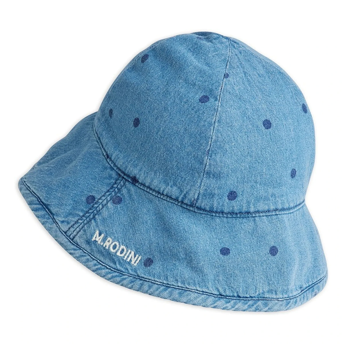 Mini Rodini - Gorra vaquera de algodón orgánico con lunares | Azul