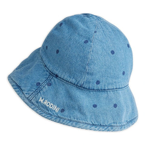 Mini Rodini - Gorra vaquera de algodón orgánico con lunares | Azul