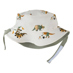 Petit Lem - Sombrero reversible resistente a los rayos UV con dinosaurios de fibras recicladas texturizadas | Caqui