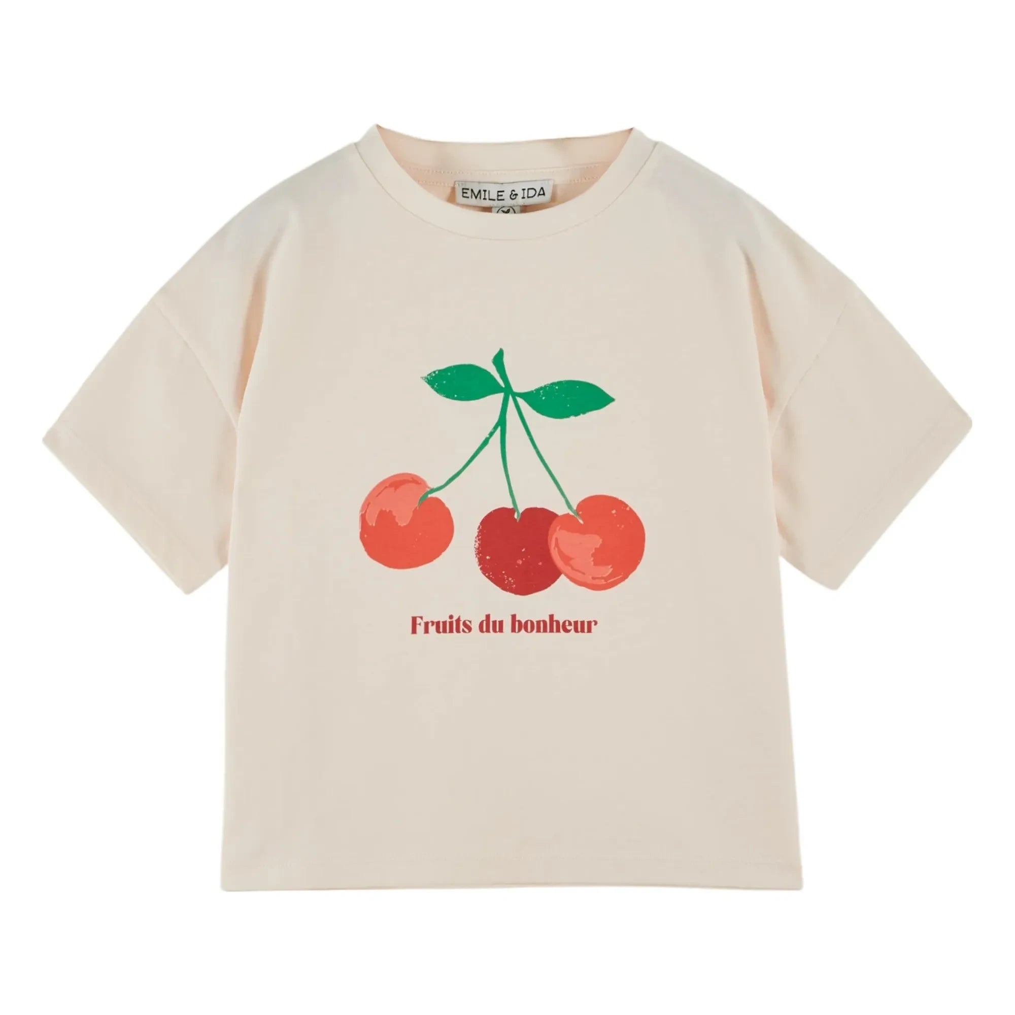 Emile et Ida - Camiseta de algodón orgánico Cherry | Crema