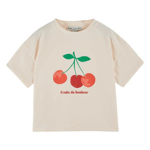 Emile et Ida - Camiseta de algodón orgánico Cherry | Crema