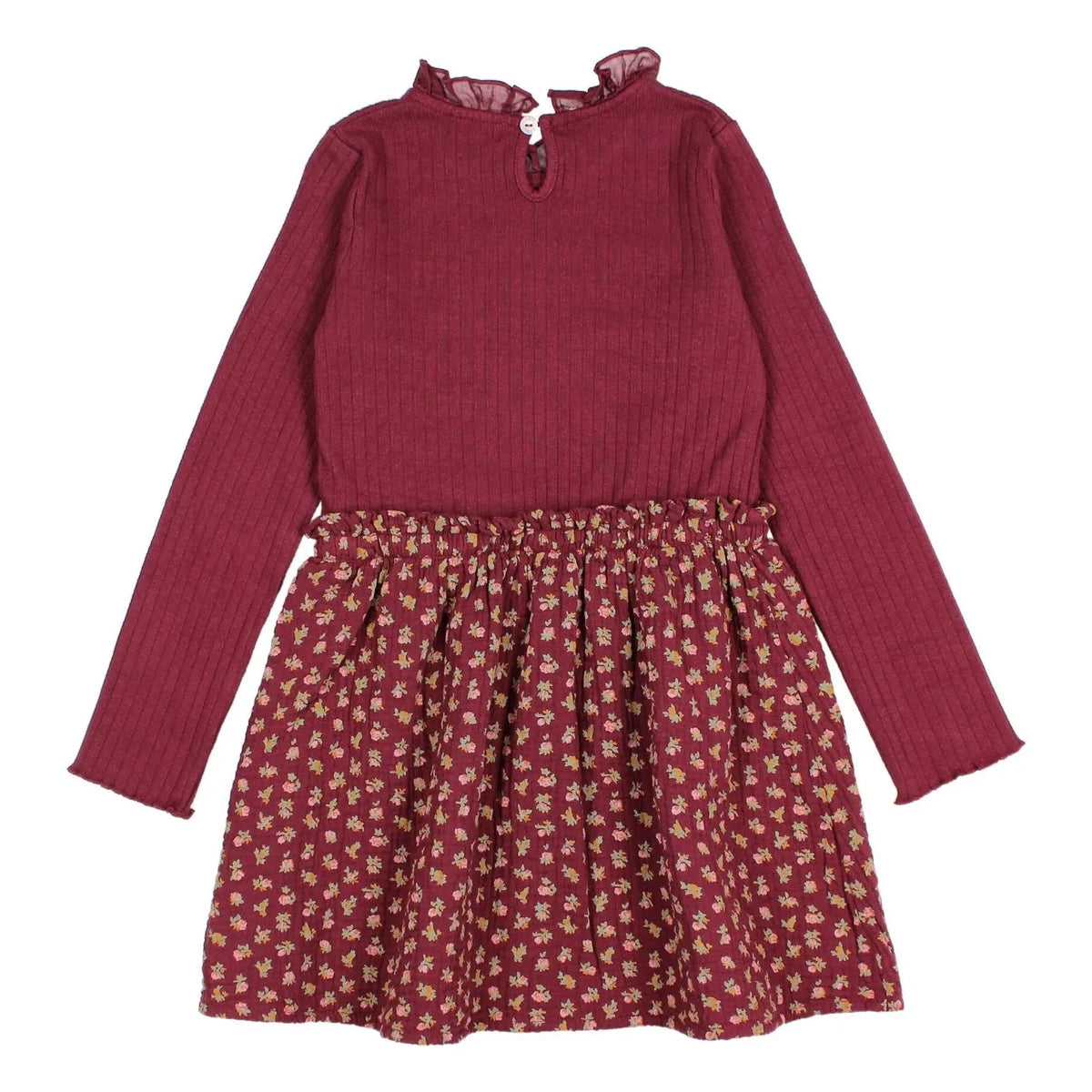 Búho - Vestido de algodón orgánico de doble tela Fleurie | Burdeos