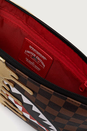 Sprayground - Bolsa de Hombro de Mujer en Piel Sintética Marrón con Tiburones de París 910B9344NSZ