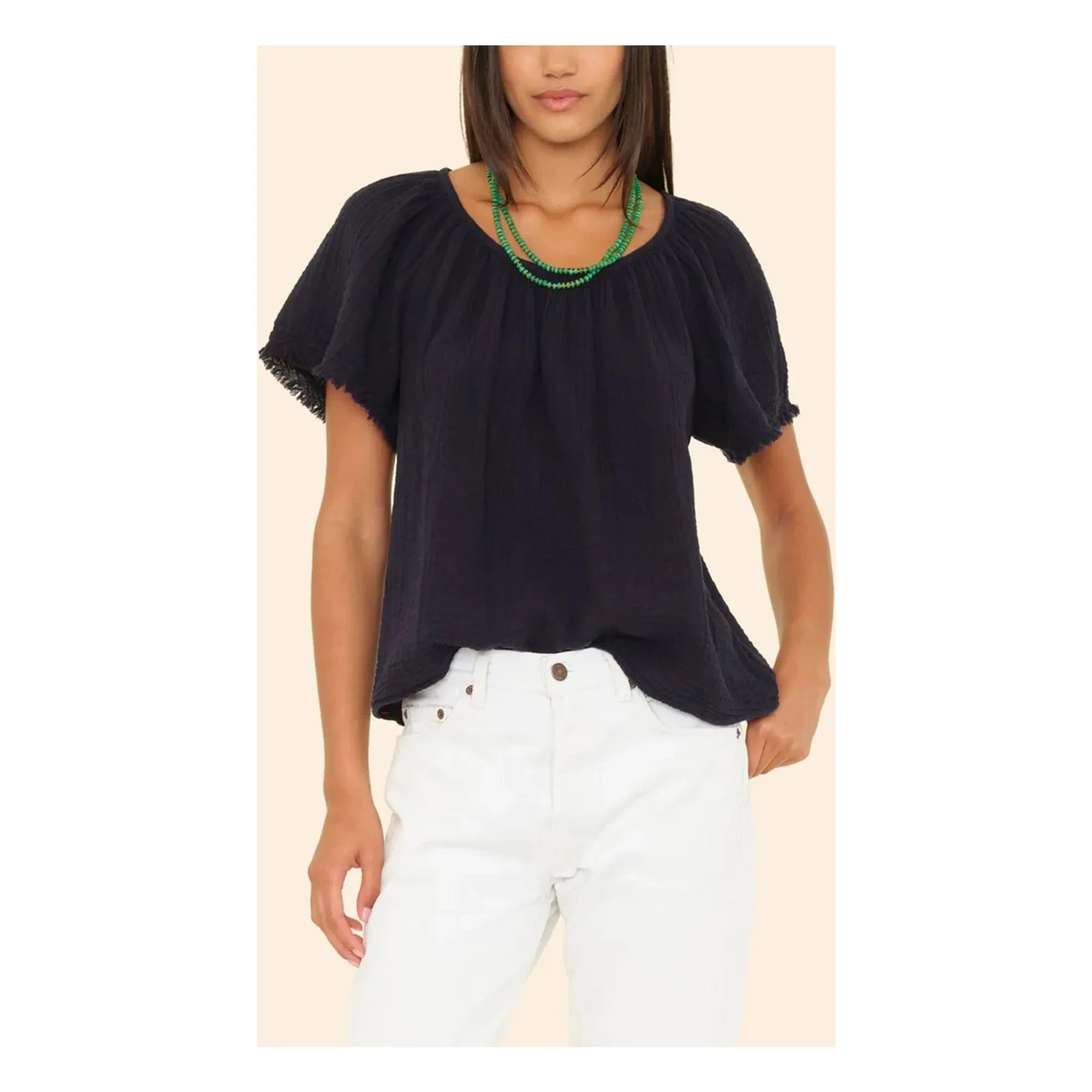 Xirena - Top Macie Cotton Gauze | Gece mavisi