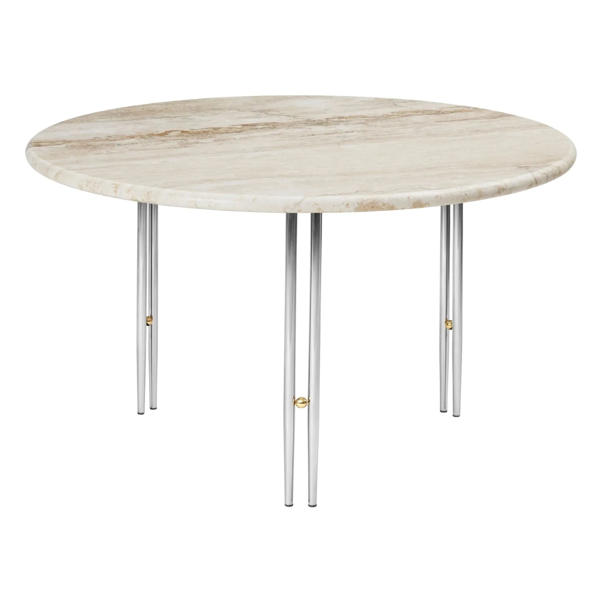 Gubi - Mesa de centro IOI, base de cromo D70 cm, GamFratesi | Cromo