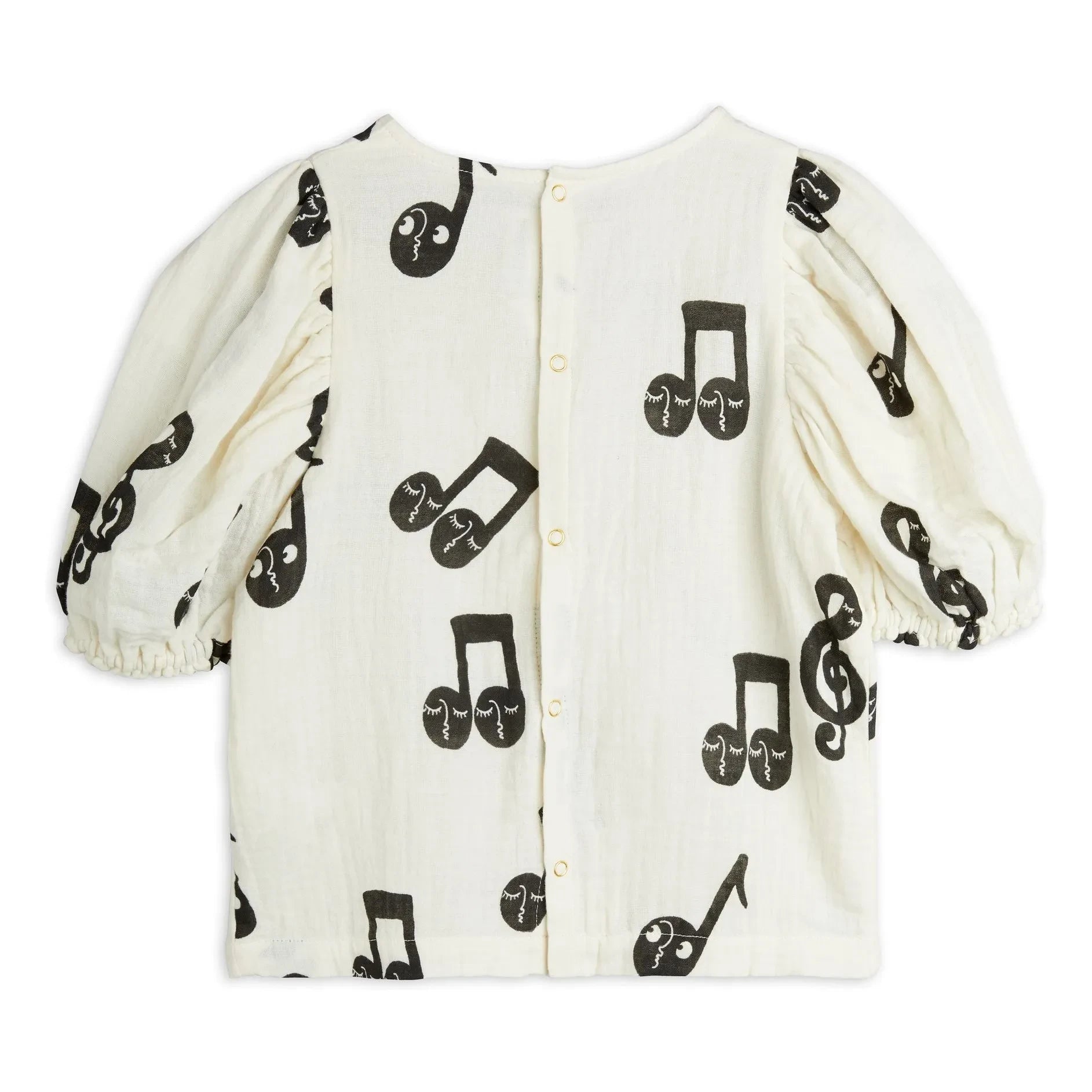 Mini Rodini - Camisa Notes de muselina de algodón orgánico | Blanca
