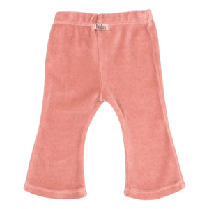 Búho - Leggings Acampanados de Algodón Orgánico para Bebé con Detalle de Corazón de Terciopelo | Rosa