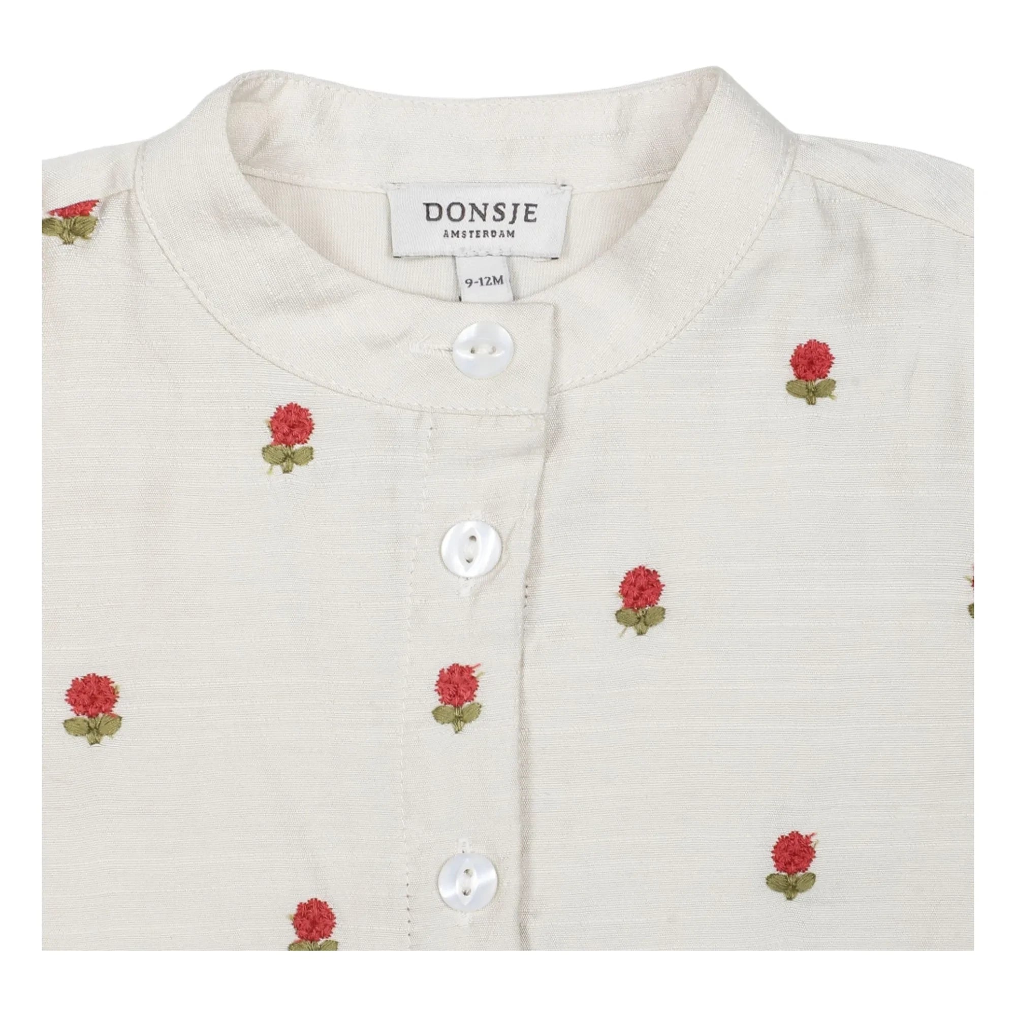 Donsje - Blusa de Tencel con Flores Eliora | Crudo