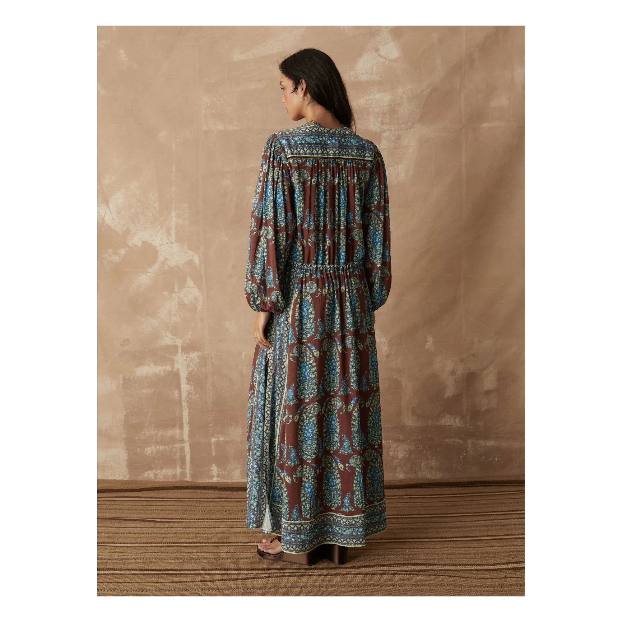Boteh - Calico Smock Pamuk Elbise | Chocolate