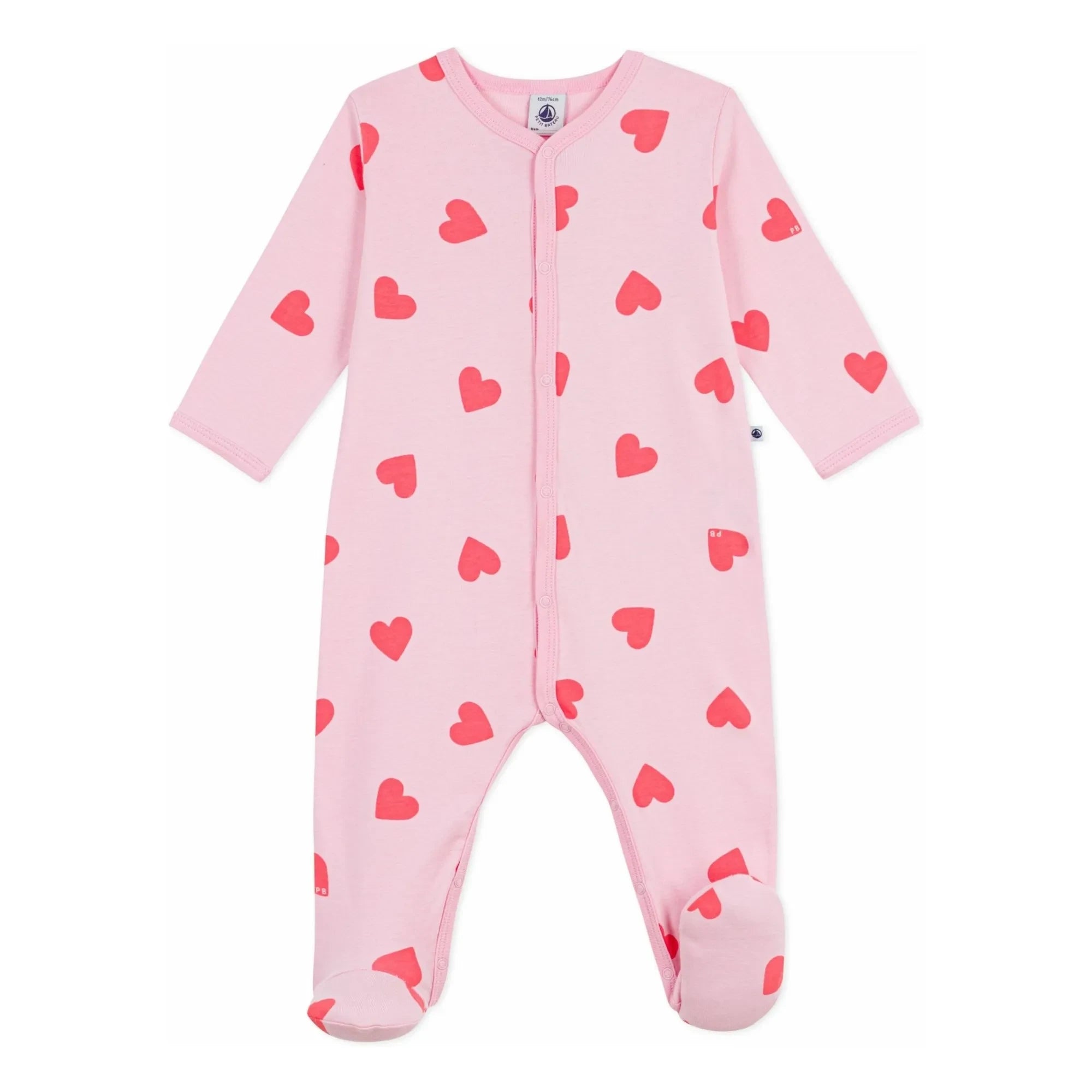 Petit Bateau - Pijama PB Corazones Buen Sueño | Rosa