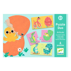 Djeco - Funny Eggs Puzzles de 2-3 piezas
