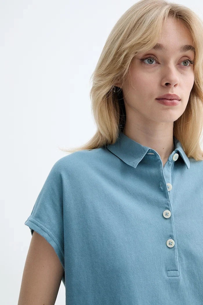 Camiseta de mujer de algodón con cuello de Marc O'Polo