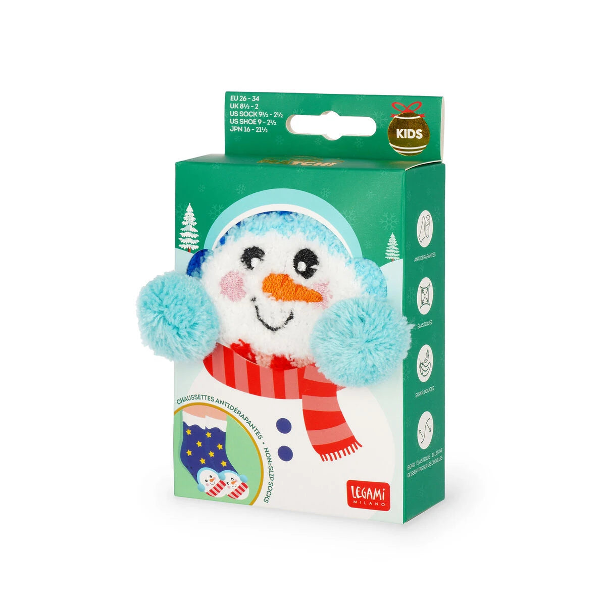 Legami - Calcetines de Navidad para Niños con Muñecos de Nieve - ¡Perfecto para el Invierno!