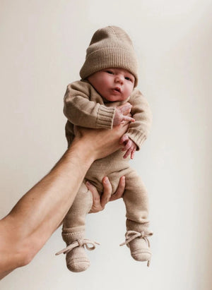 Hvid - Fonzie Gorro de bebé de lana merino | Sand