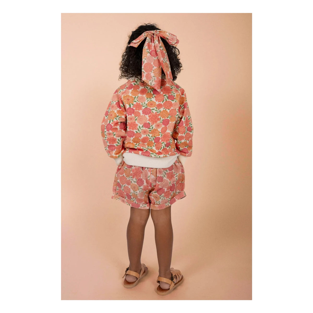 Loir - Camille Short Flores de Algodón Orgánico | Coral