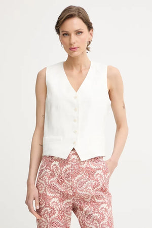 Chaleco de lino de un botón Weekend Max Mara PACE para mujer