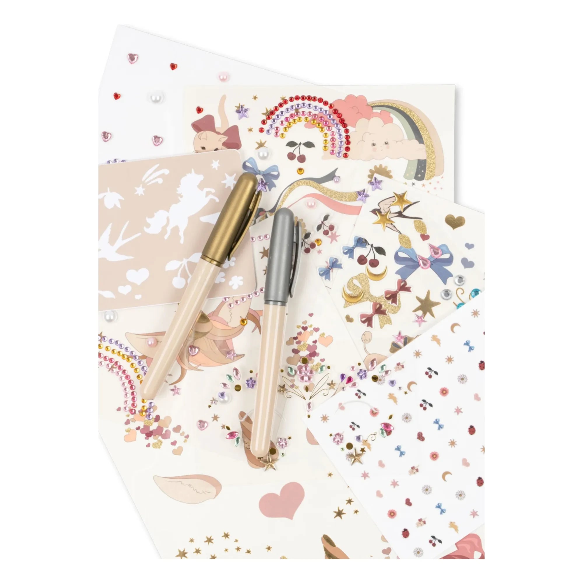 Konges Sløjd - Set de tatuajes temporales y adornos faciales | Rosa