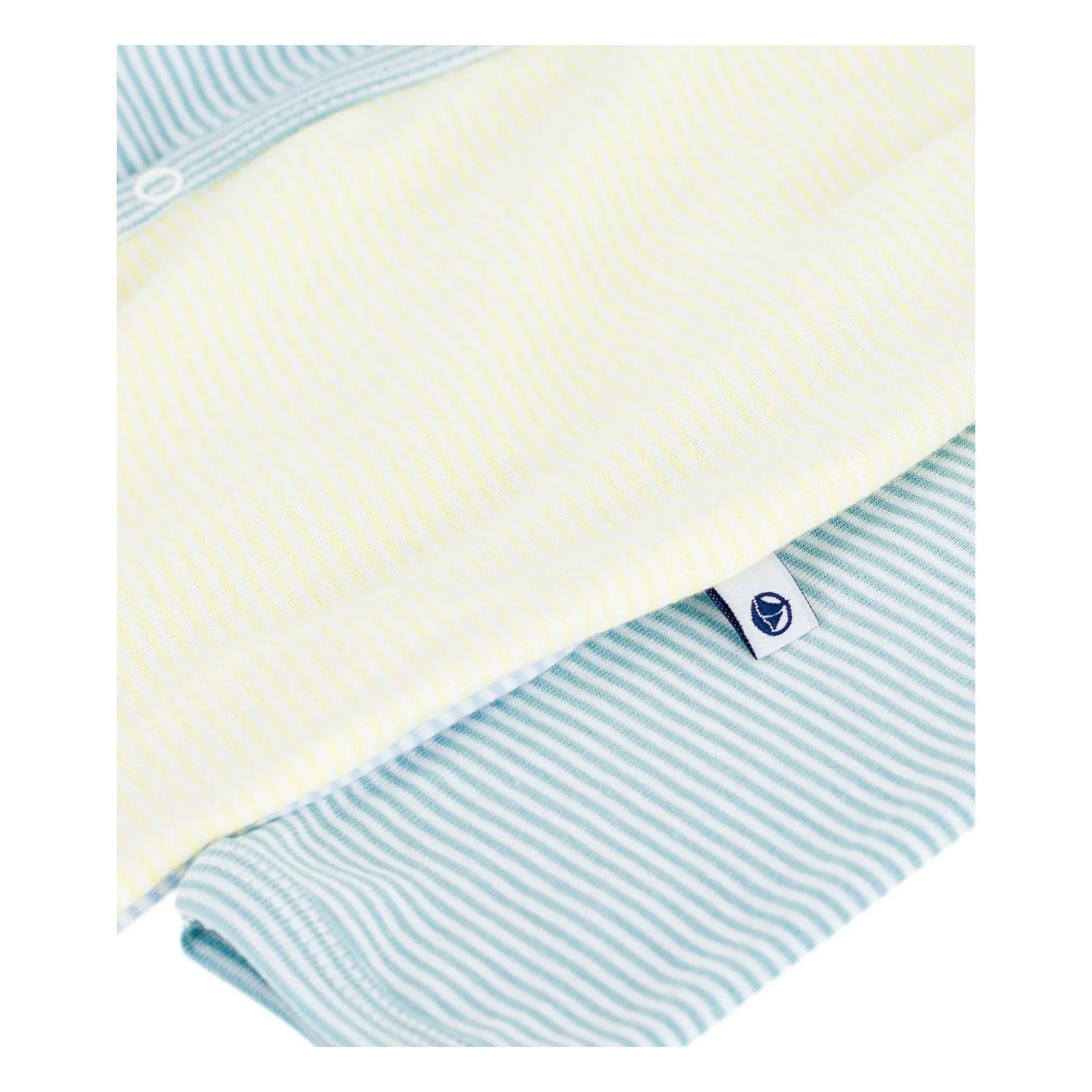 Petit Bateau - Pijama de algodón orgánico Milleraies de rayas con bloques de color | Verde