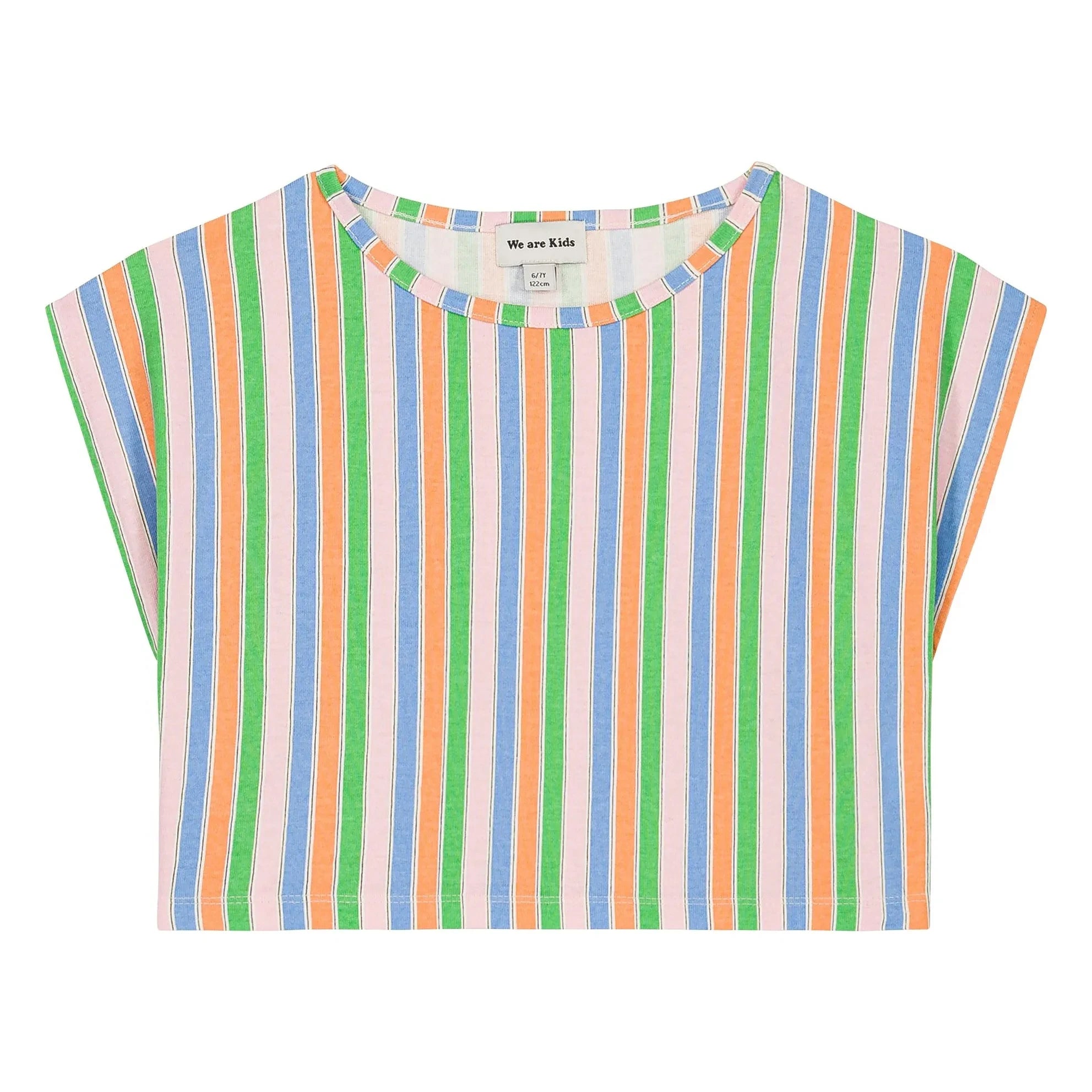 We Are Kids - Jodie Camiseta Corta Rayada de Algodón Orgánico | Rosa Pálido