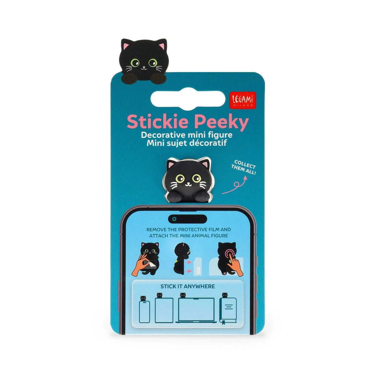 Legami - Figura decorativa adhesiva - Stickie Peeky - Gato
