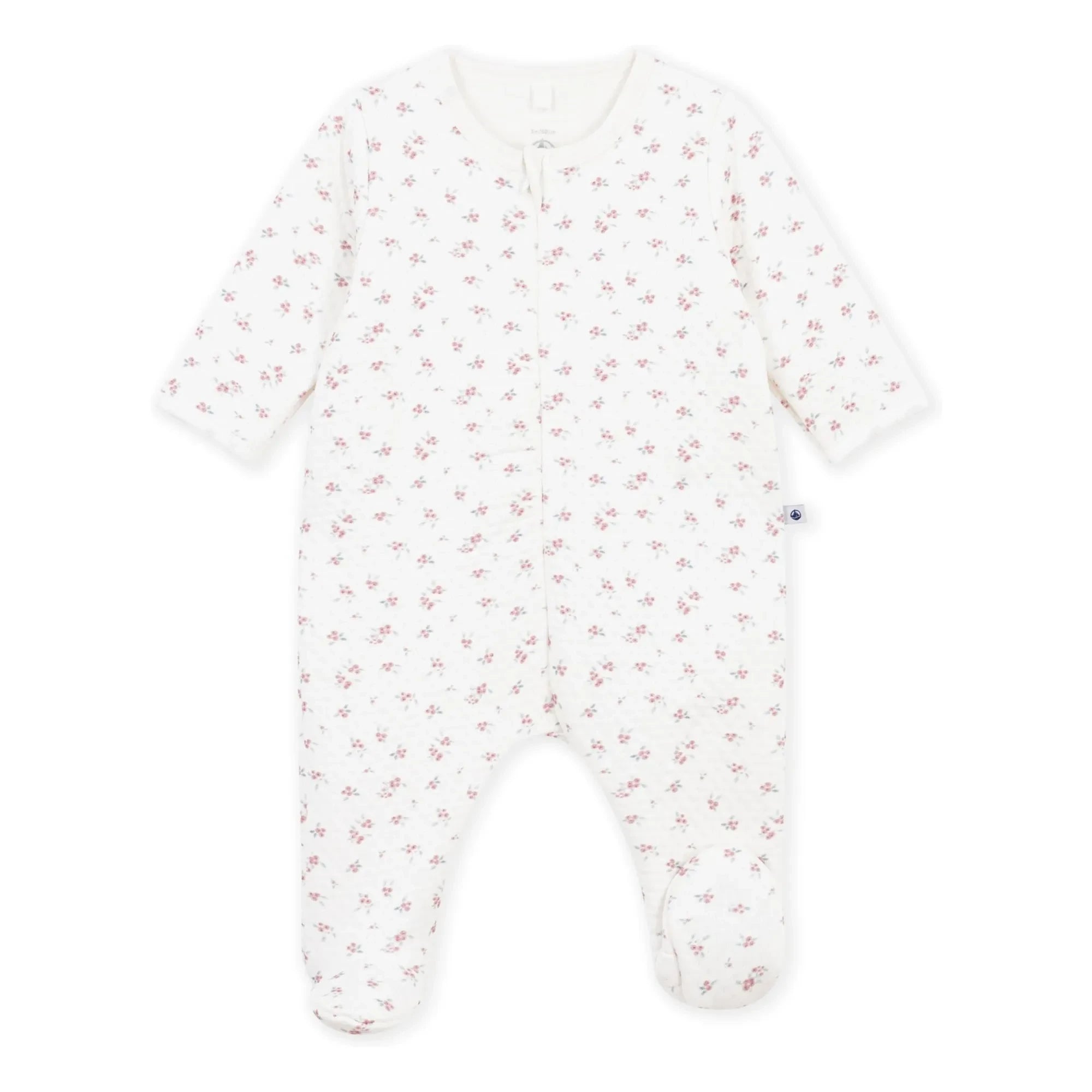 Petit Bateau - Pyjamas Dors Bien Fleuri Tubique Organik Pamuk | Beyaz