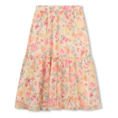 Chloé - Falda de algodón orgánico con estampado floral | Crema